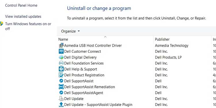 Desinstalar programa Windows 11