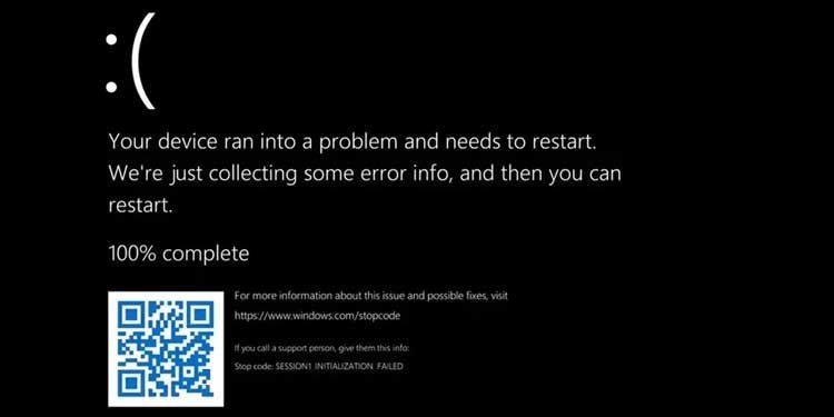 Pantalla negra de la muerte de Windows 11