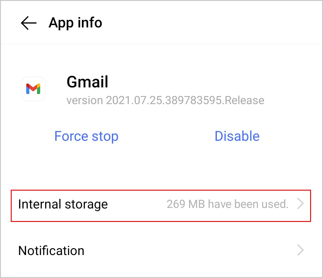 almacenamiento de gmail