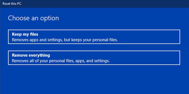 Restablecer esta PC Windows Conservar mis archivos