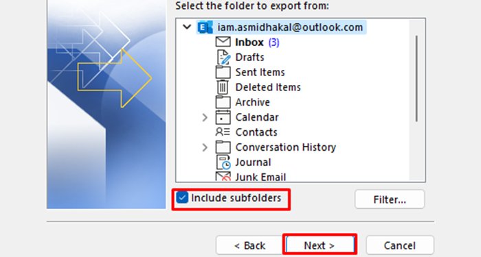 Exportar archivos desde Outlook4