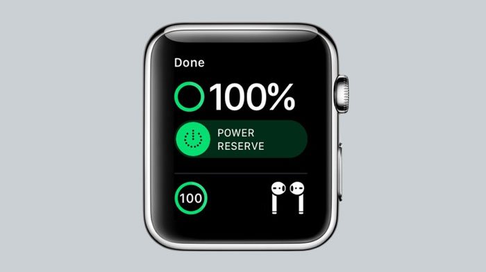 Comprueba el nivel de batería en el Apple Watch