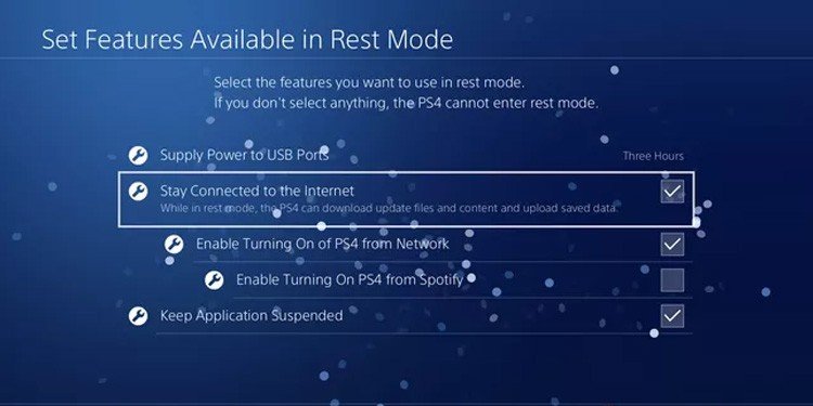 Descargar PS4 Habilitar modo de descanso