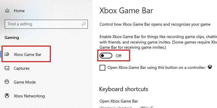 desactivar la barra de juegos xbox windows 10 