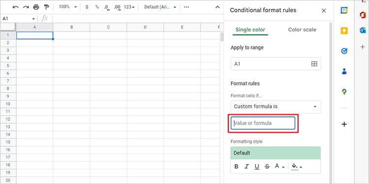 Introducir formato condicional para fórmulas personalizadas