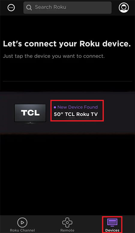 Toque su Roku TV para conectarse