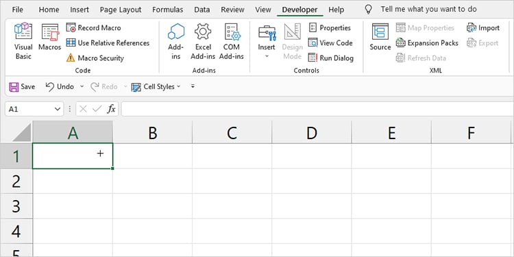 Insertar casilla de Excel