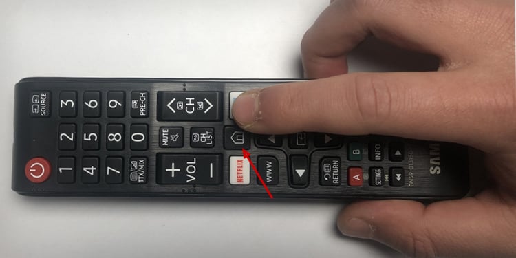 Botón de inicio en el control remoto de Samsung