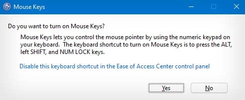 Confirmar activar el botón del ratón
