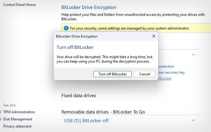 Deshabilitar BitLocker