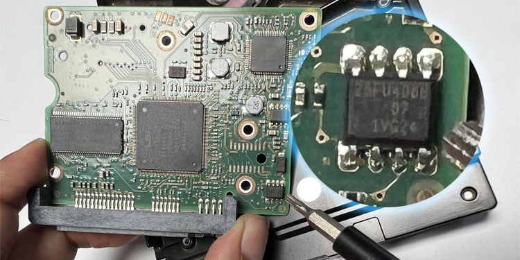 Disco duro PCB 8 ROM chip