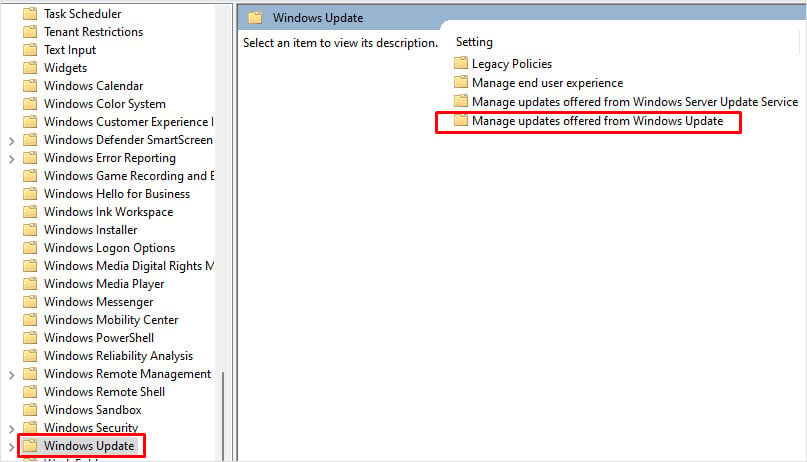 Administrar actualizaciones desde Windows Update