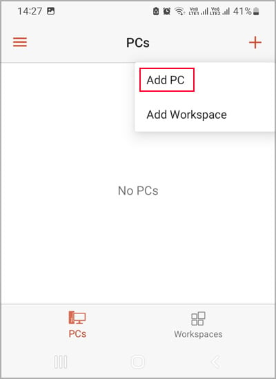 agregar plus-pc-remote-desktop-android