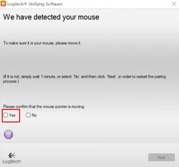 Confirme que el mouse Logitech no funciona