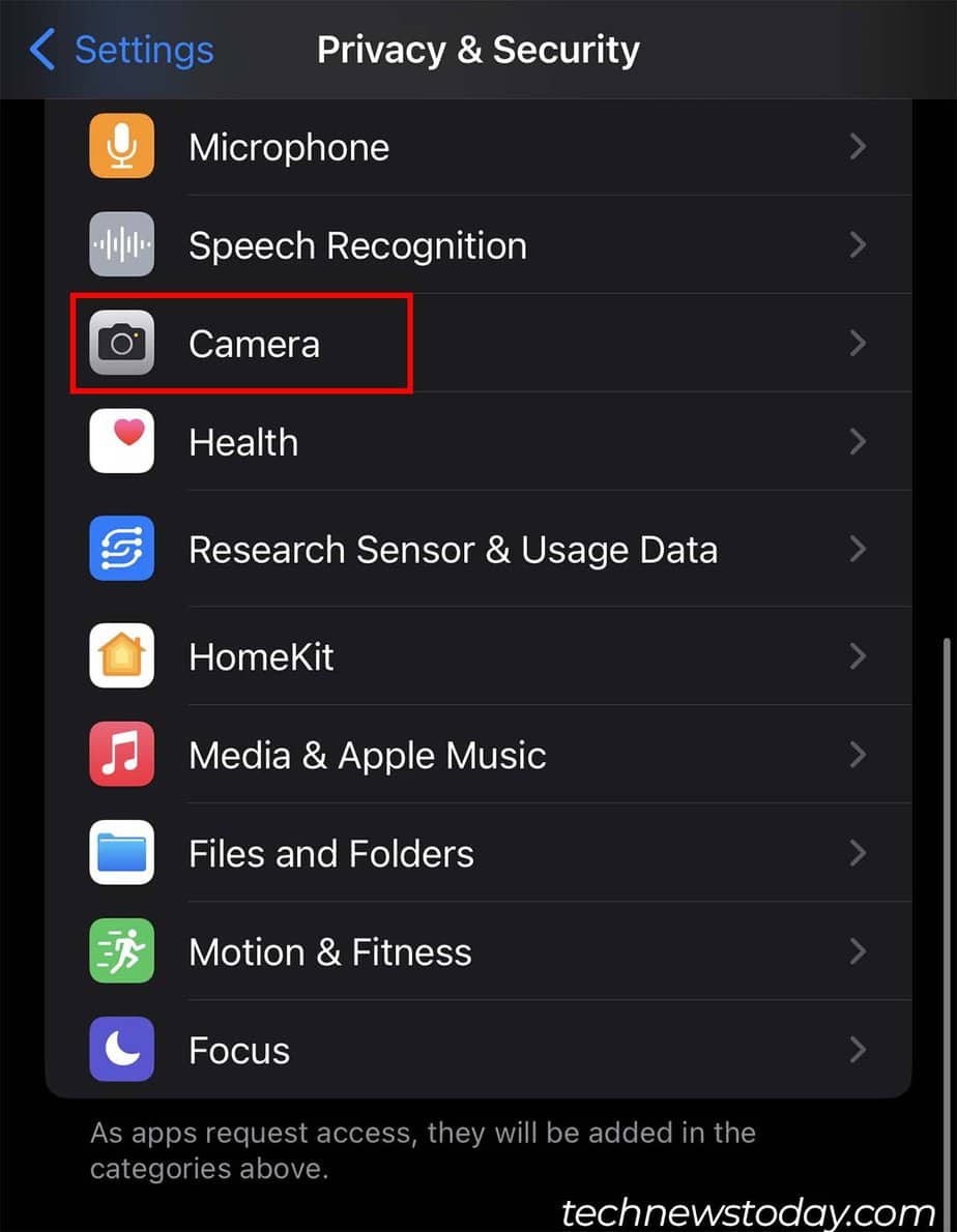 iphone setting camera
