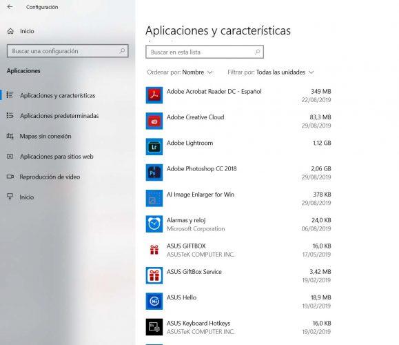 programas preinstalados en Windows 10