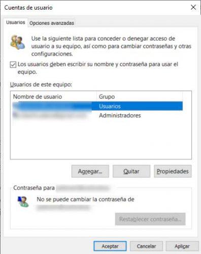Cómo elegir el usuario por defecto para iniciar sesión en Windows 10